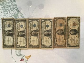 Old Currency,  Silver Certificates And Red Seal $20 Dollar Bill,  Well - Circulated