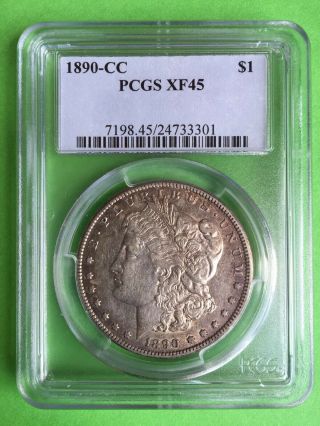 1890 - Cc Morgan Silver Dollar - Pcgs Xf 45
