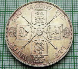 Great Britain Queen Victoria 1887 Jubilee Florin - 2 Shillings Silver