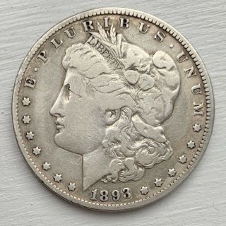 Fine,  1893 O Morgan Silver Dollar Circulated Patina Key Date Great Details
