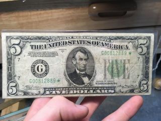 1934a $5 Federal Reserve Star Note Chicago No Pinholes