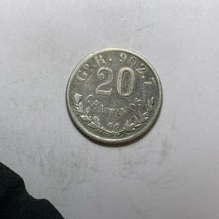 1898 Go R Mexico Silver 20 Centavos