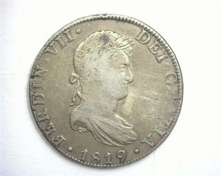 Mexico 1819 - Mojj Silver 8 Reales Very Fine,