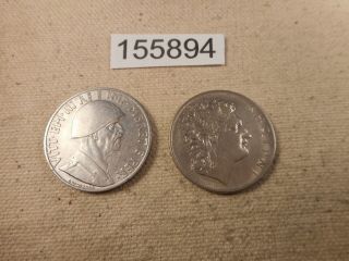 1930,  1939 Albania 1 Lek Two Coins Collector Album Grade - 155894
