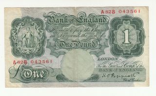 England Great Britain 1 Pound 1948 - 60 Circ.  (tears) P369a @