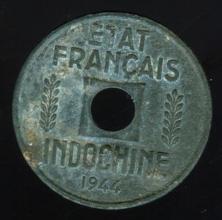 Scarce 1944 French Indo China 1/4 Cent