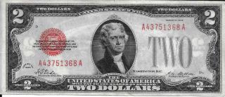 1928 $2 Red Seal Us Note