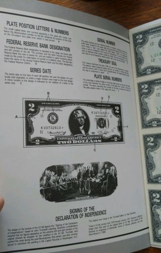 1976 Star Note $2 Dollar Bill Uncut Sheet of 4 Uncirculated San Francisco Calif. 2