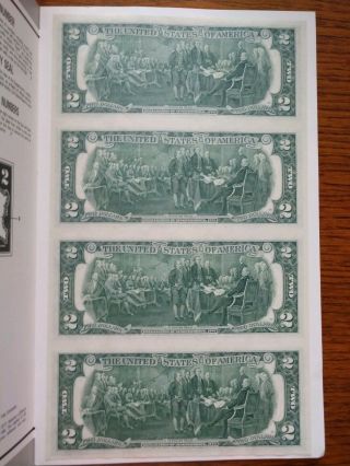 1976 Star Note $2 Dollar Bill Uncut Sheet of 4 Uncirculated San Francisco Calif. 8