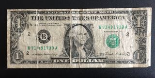 1988 One Dollar $1 Bill Double Gutter Fold Error