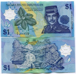 Brunei 1 Ringgit 1996 Polymer Money Banknote Unc P22a