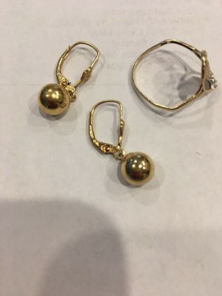1.  3 Grams 14k Gold Earrings &.  7 Grams 10k Gold Scrap And Not