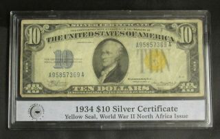 1934 A $10 Silver Certificate North Africa
