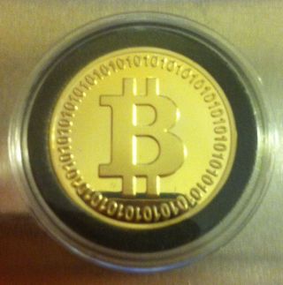 BITCOIN Physical 1/5 BTC Bit Coin 24k GOLD Plate Like CASASCIUS Lealana TITAN 2