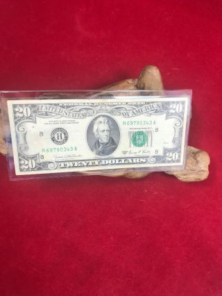 1969 C $20 Error St.  Louis Federal Reserve Note; Ungraded; In Plastic Holder