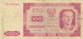 100 Zlotych Vg Banknote From Poland 1948 Pick - 139