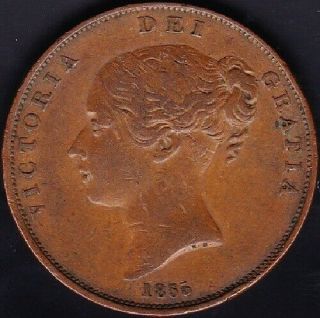 1855 Great Britain Penny Vf