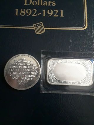 2 - One Troy Ounce Each Silver Ingot And Round