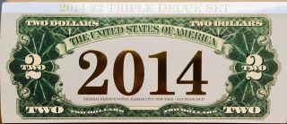 2014 Triple Deuce Set Of 3 $2 Frn 