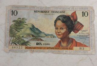French Antilles,  Republique Francaise 10 Francs 1964 Department De La Guadaloupe