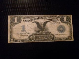 1899 Circulated Large One Dollar $1 Black Eagle Silver Certificate