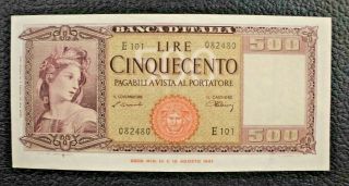 1947 500 Lira Cinquecento Banca D 