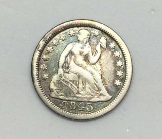 1843 Seated Liberty Silver One Dime.