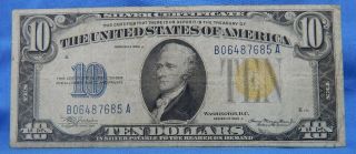 1934a World War Two Emergency Issue Note $10 Silver Certificate North Africa 099