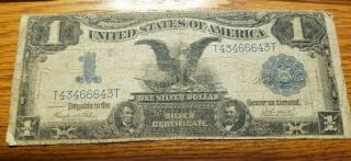 1899 $1 Black Eagle Us Silver Certificate Note More Difficult Teehee/burke