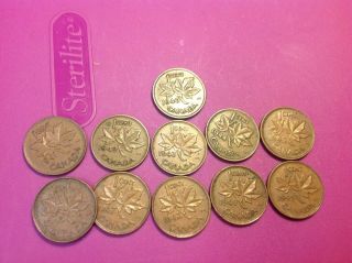 1940 - 49 Canada Cents,  Canadian Pennies (11 Different),  With The 47 Maple Leaf