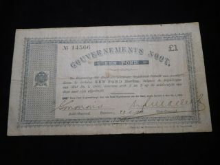 S76 South Africa Gouvernements Noot.  1900 Een Pond Vf