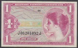 Us Mpc 1 Dollar Note Series 641 Unc