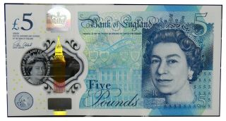 2015 5 Pound Bank Of England Unc " Meat Note " - B