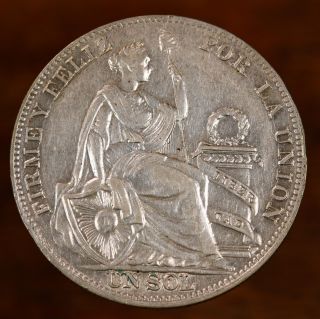 Raw 1935 Peru Un Sol Peruvian Silver Coin Ungraded Uncertified 1s Sol