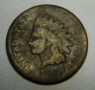 1865 Bronze Civil War Indian Head Cent In Lower Grade Dutch