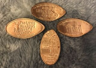 Set Of (4) Pressed Elongated Pennies Lynn Meadows Discovery Center Biloxi Copper