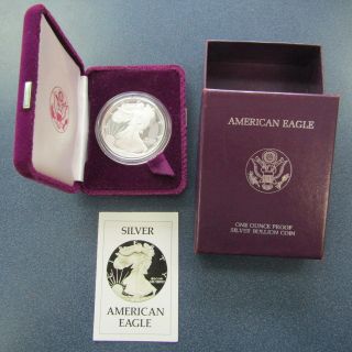 1986 American Silver Eagle 1 Oz Silver Proof Coin,  Sleeve & 9924