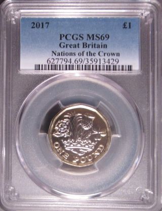 2017 Great Britain Nations Of The Crown One Pound (£1),  Pcgs Ms 69