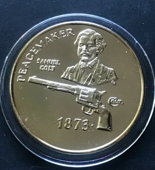 Nra 125th Anniversary Peacemaker 4 Cm.  Medal Samuel Colt