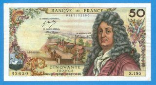 France 50 Francs 1972 Series X195 Rare