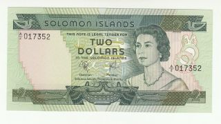 Solomon Islands 2 Dollars 1977 Aunc/unc P5 Qeii