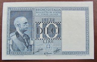 10 Lire 1939 Aunc Italy