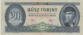 1975 Hungary 20 Husz Forin - Paper Money Banknote Currency