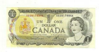 1973 Canadian - Bank Of Canada - One Dollar Bill $1.  00,  Ottawa,  Circulated