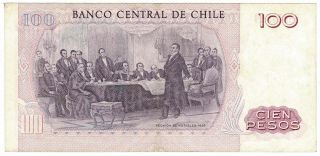 Banco Central de Chile 1982 Issues 100 Pesos Pick 152b Foreign World Banknote 2