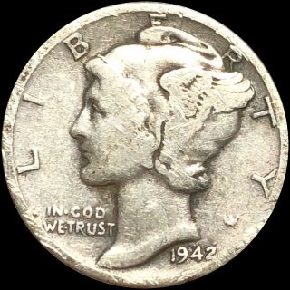 1942/1 - D Mercury Dime Nicely Circulated Denver Silver High End Rare Collectible