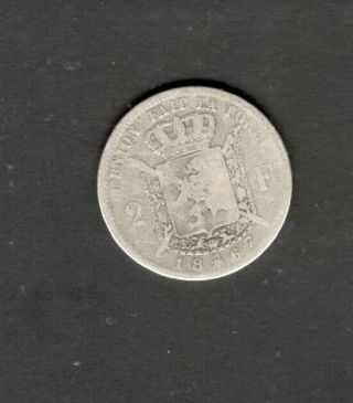 Belgium 1867 Silver 2 Francs