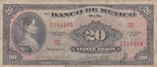Veinte Pesos 20 De Agosto De 1958 Banco De Mexico