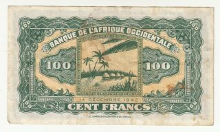 French West Africa 100 francs 1942 circ.  p31a @ 2