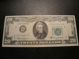 (1) $20.  00 Series 1963 - A Federal Reserve Note Xf,  (g) Circulated